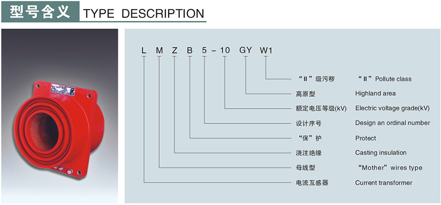 LMZB5-10GYW1型電流互感器型號(hào)說明