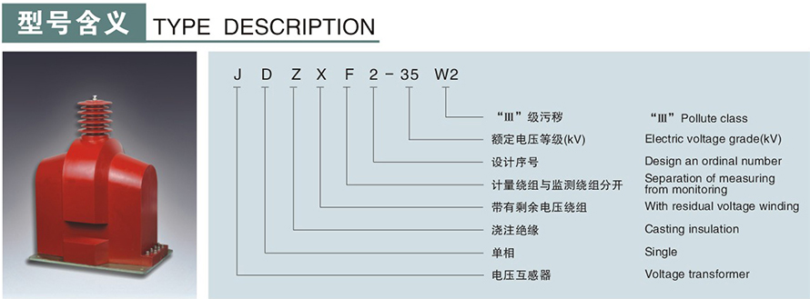 JDZXF2-35W2型電壓互感器型號(hào)說(shuō)明